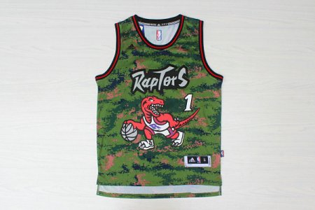 Maillot De Basket Toronto Raptors Tracy McGrady 1 Big Dragon Camouflage